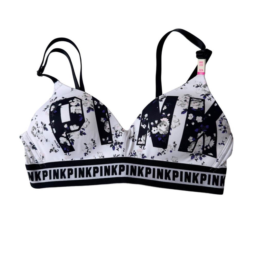 Victoria's Secret PINK Floral Wireless Bra Size 32A